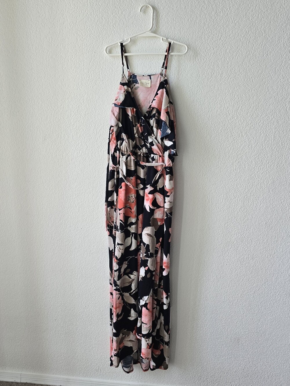 1.4.3. Story by Line Up Black Maxi Dress with Pink Floral Print